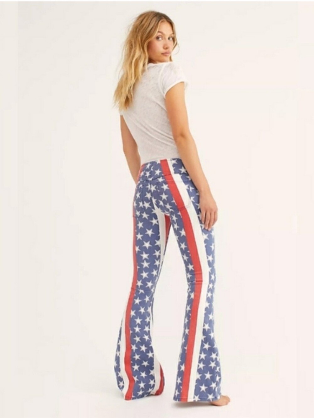 Free People Stars & Stripes Penny Flare Jean